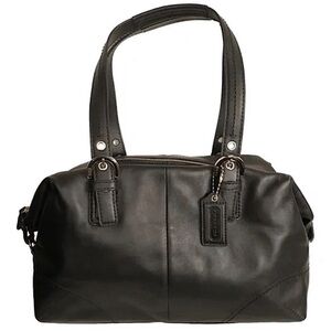 COACH SOHO 2 WAY BLACK LEATHER LARGE SHOPPER TOTE  F17220